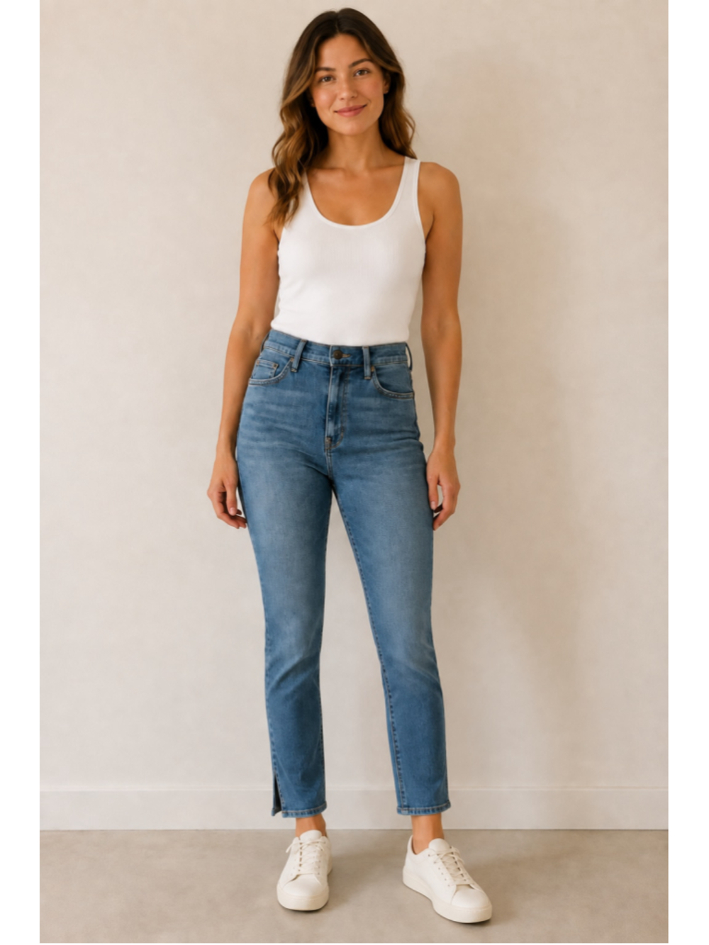 MOTHER The Swooner Ankle Slice Jeans Group Bathing High Rise SZ 25
28” Inseam